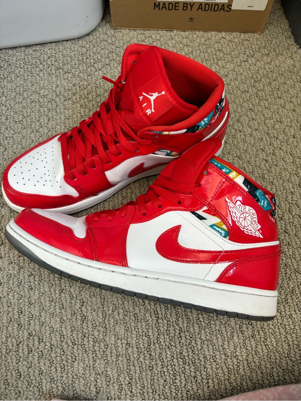 Jordan Men's Red White High-Top Athletic Shoes
